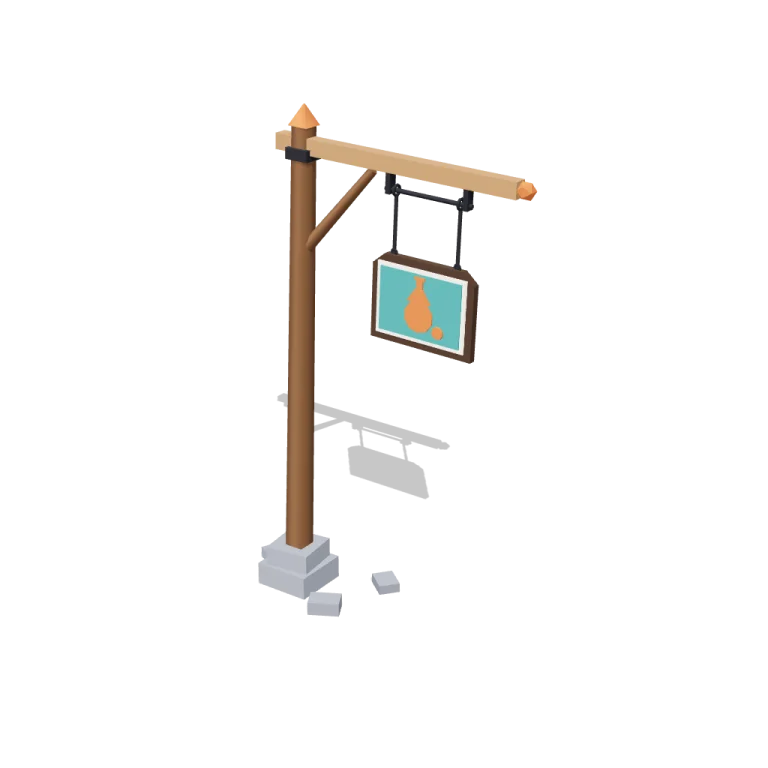 Hanging sign swing — free 3D model