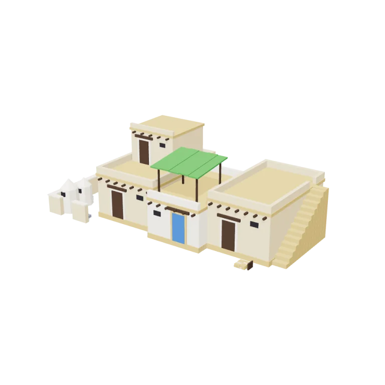 Mud-brick houses — free 3D model