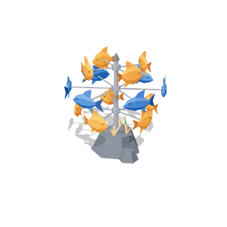 Swimming fish schools — free 3D model