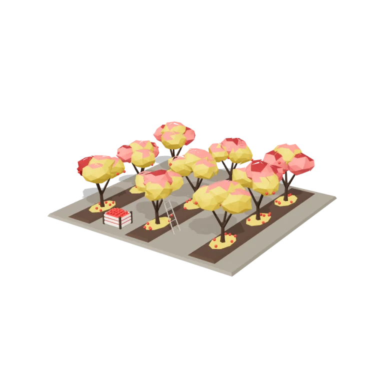Orchard rows — free 3D model
