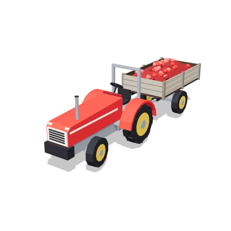Tractor with trailer — free 3D model