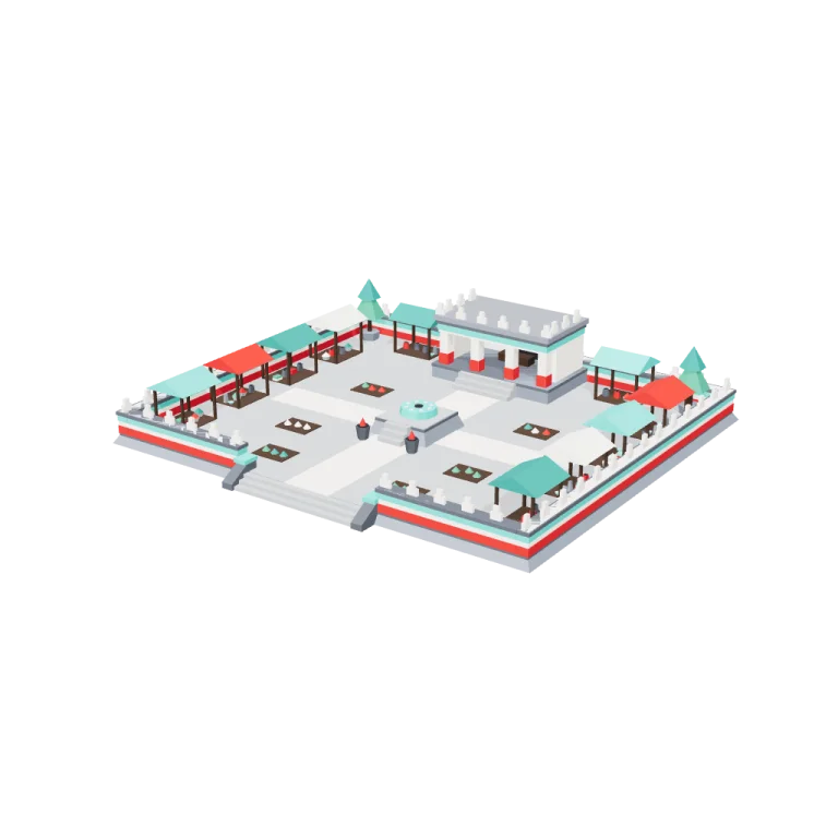 Market square — free 3D model