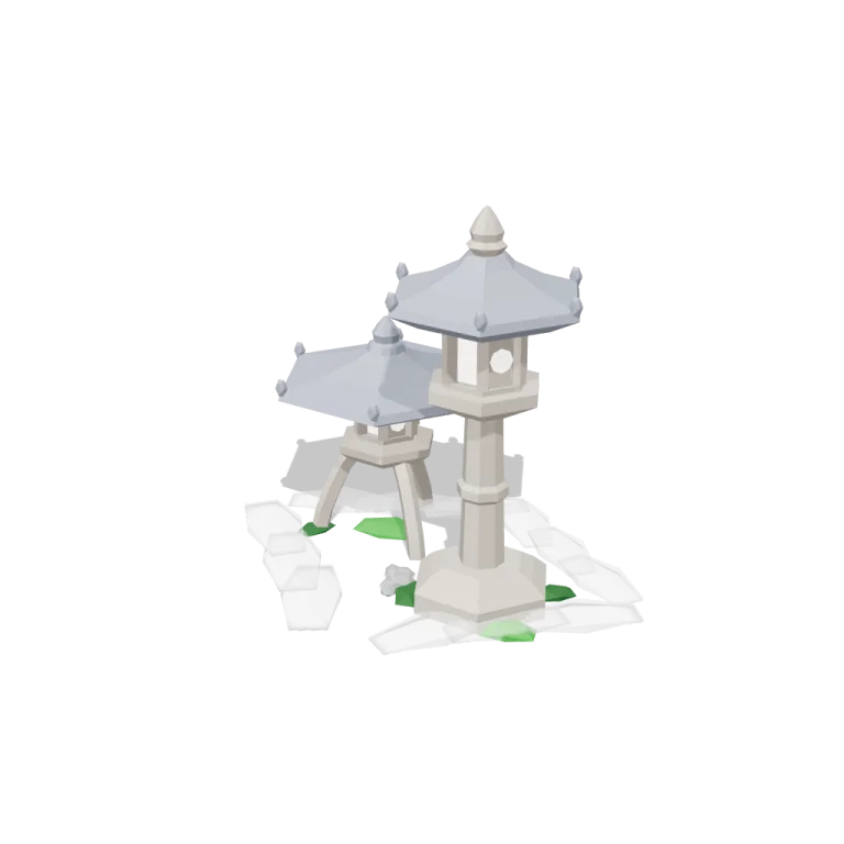Stone lanterns — free 3D model