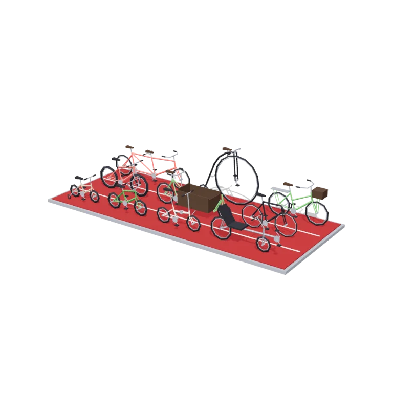 Bikes in ten types — free 3D model