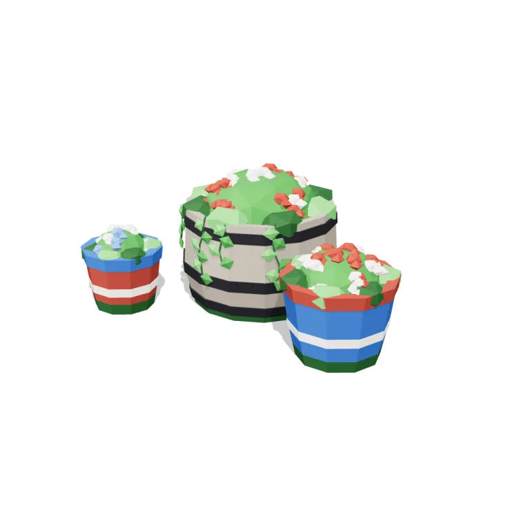 Flower tubs — free 3D model