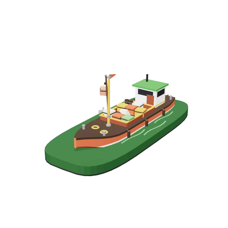 Cargo barge — free 3D model