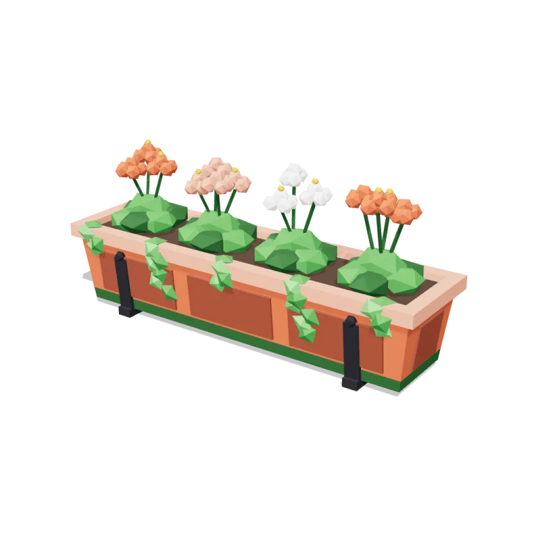 Flower boxes — free 3D model