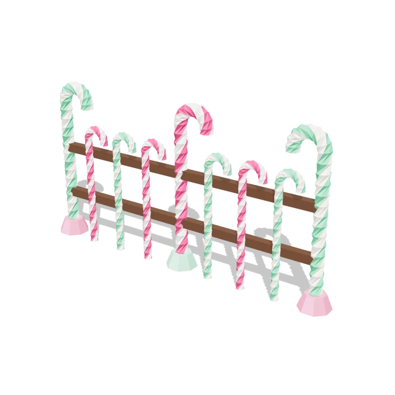 Candy cane fences — free 3D model