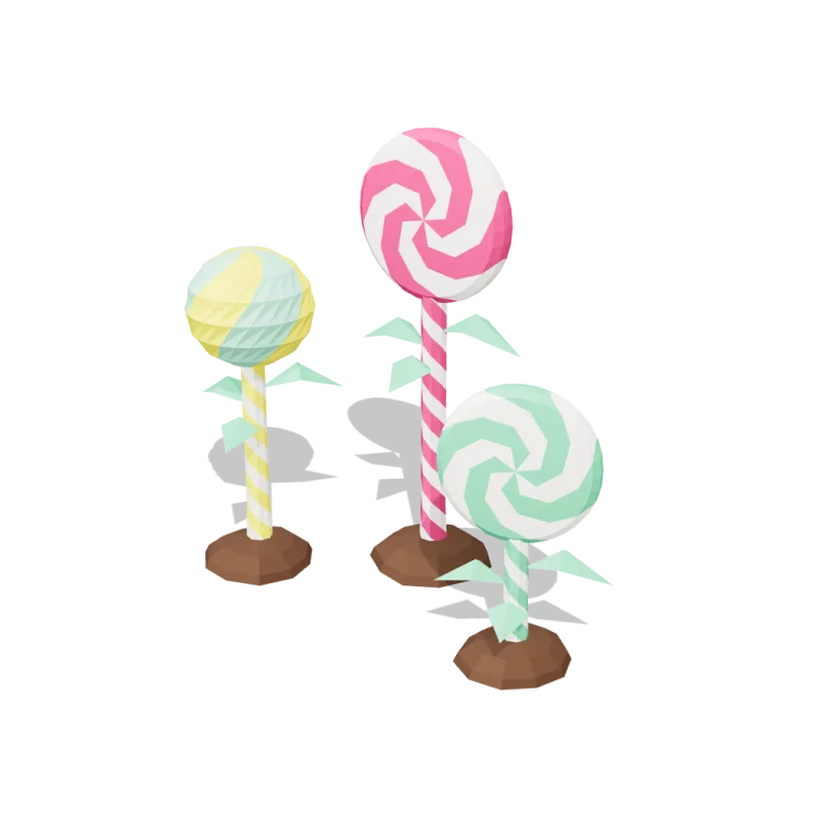 Lollipop trees — free 3D model