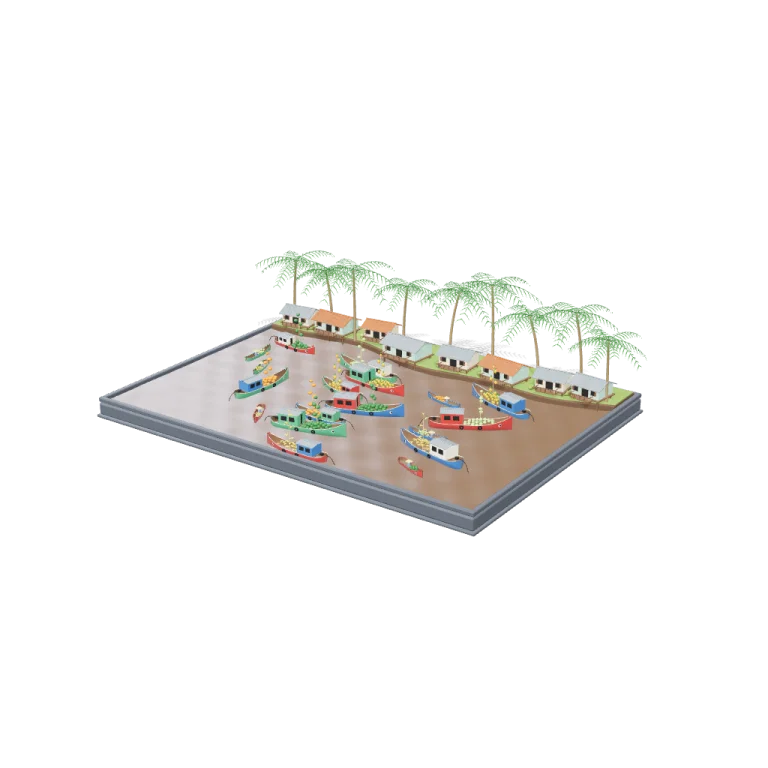 Chợ nổi Cái Răng, Cần Thơ — free 3D model