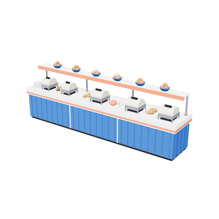 Buffet tables — free 3D model