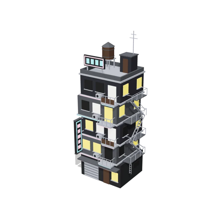 Stacked apartments — free 3D model