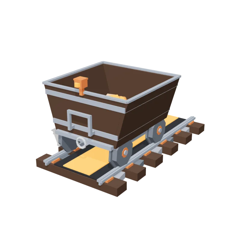 Mine cart on rails — free 3D model
