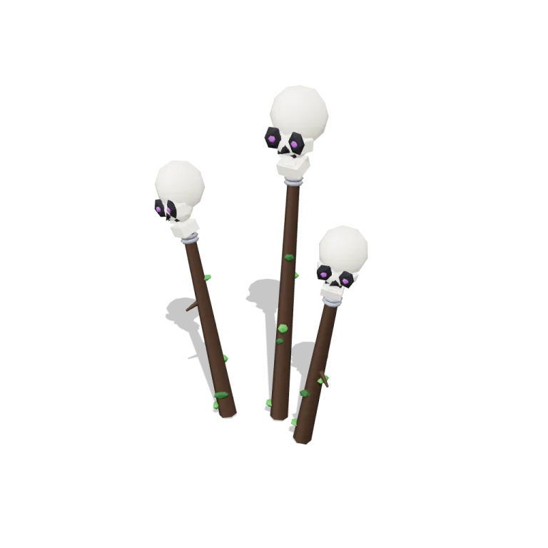 Skulls on poles — free 3D model