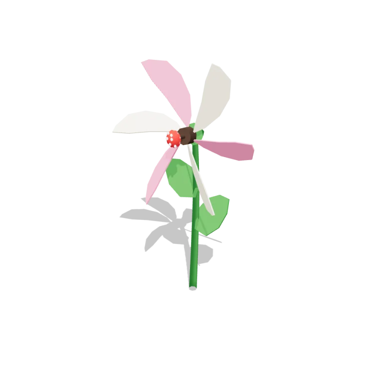 Spinning pinwheel flower — free 3D model