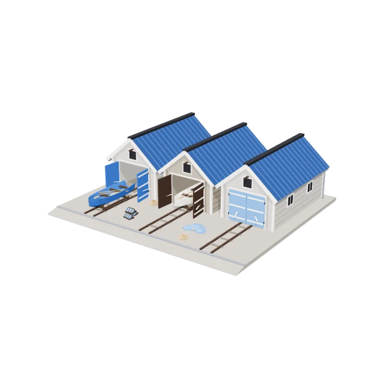 Boat sheds — free 3D model