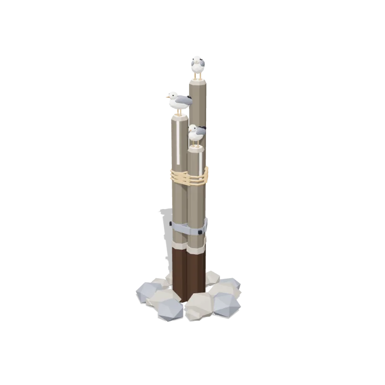 Gull posts — free 3D model