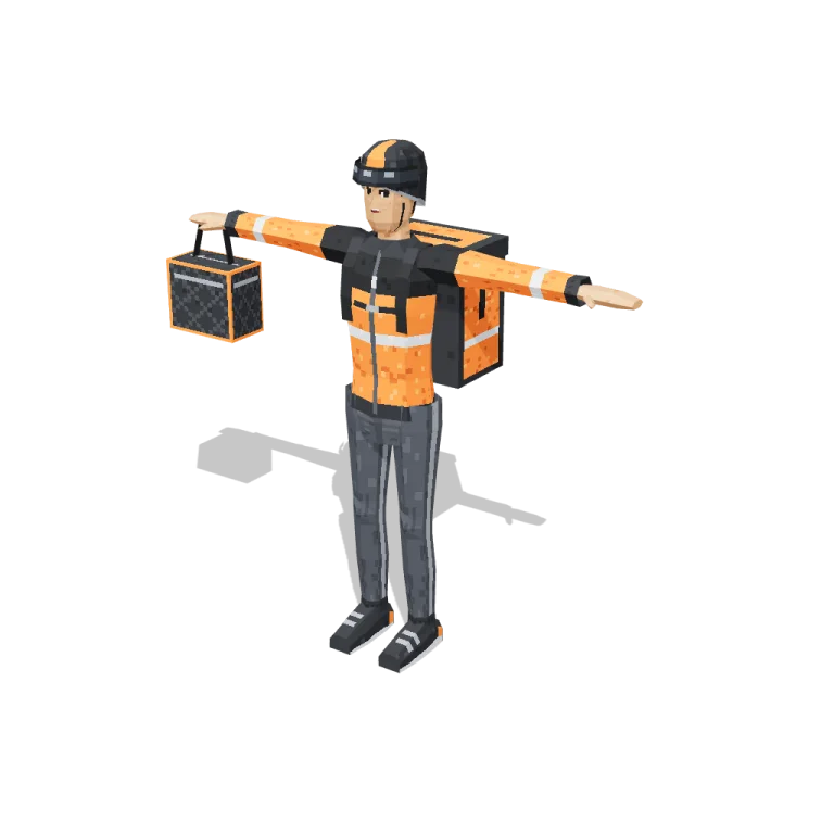 Food Delivery Rider — free 3D model