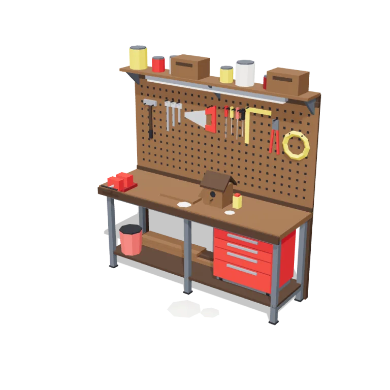 Workbench wall — free 3D model