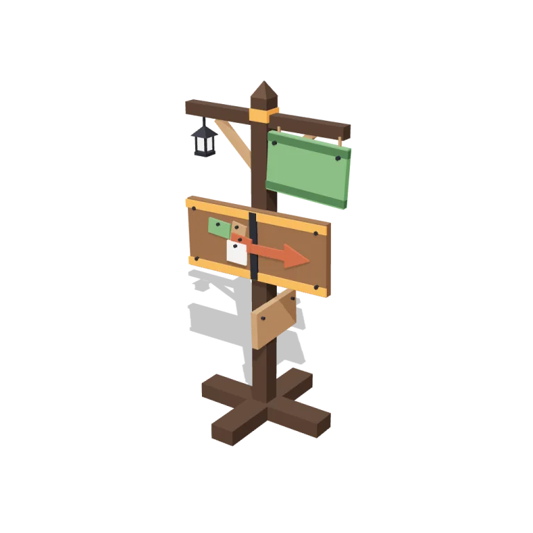 Crude signs — free 3D model