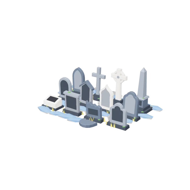 Headstones in twelve shapes — free 3D model