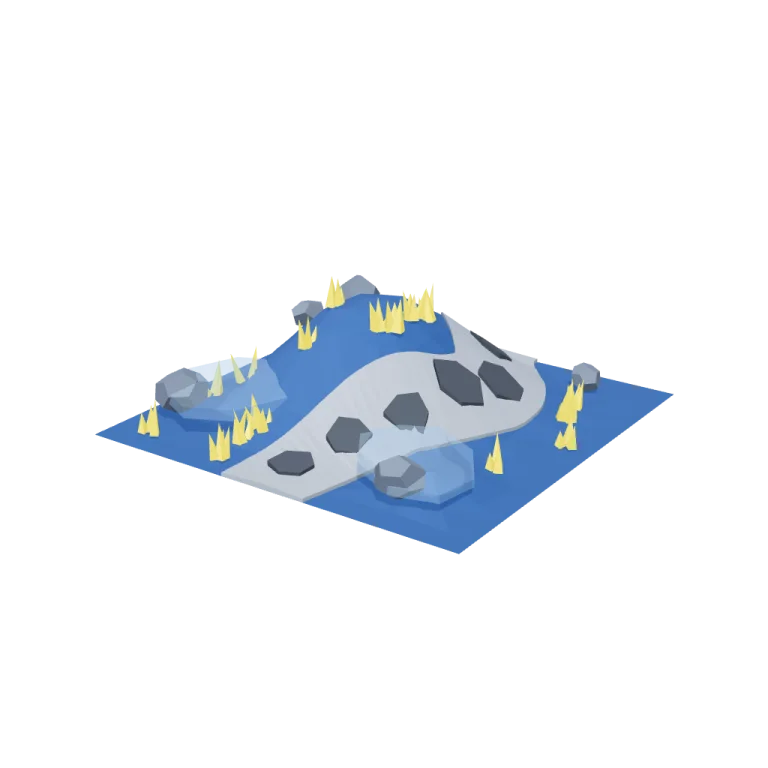 Hill and path tiles — free 3D model
