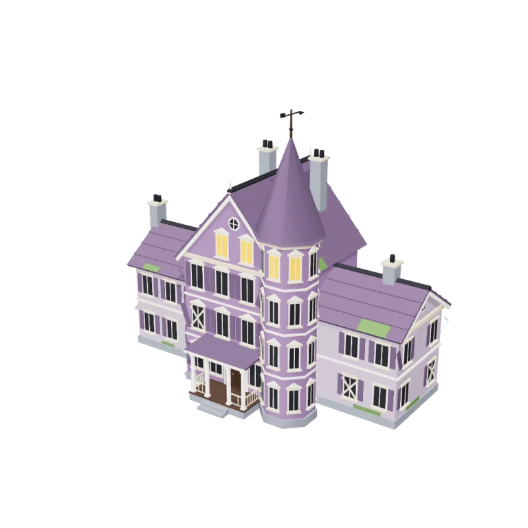 Mansion in modular wings — free 3D model