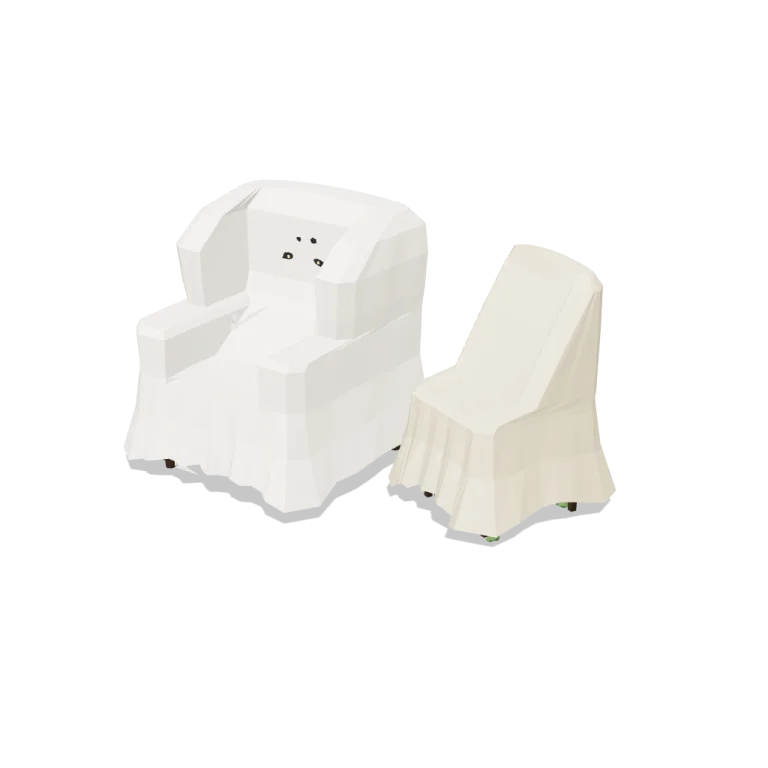 Sheet-covered chairs — free 3D model