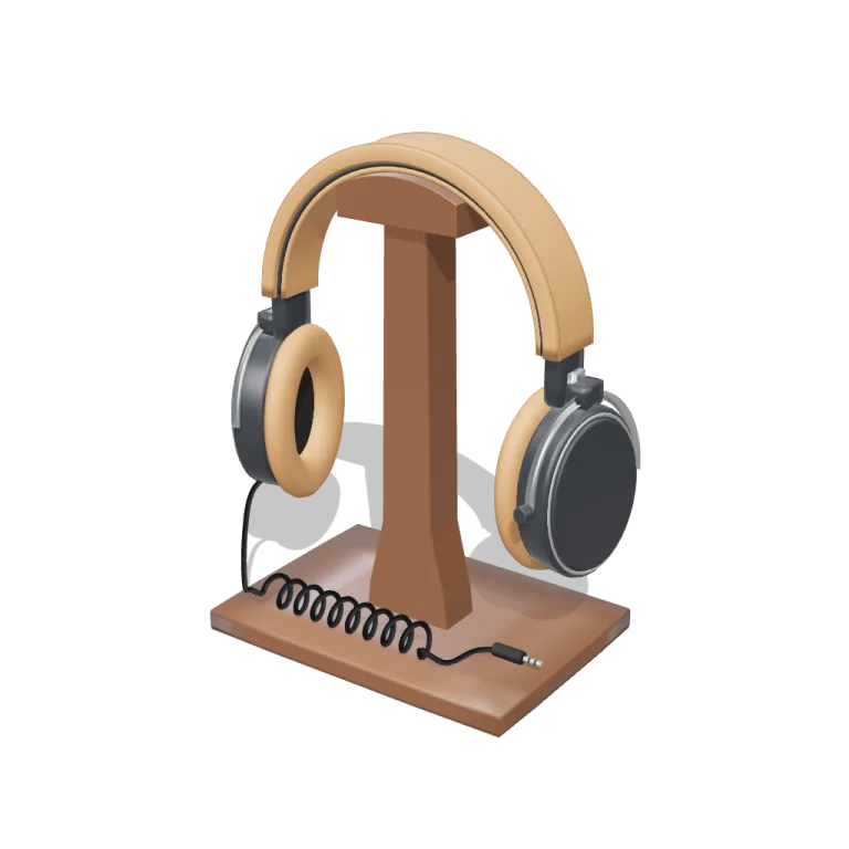 Headphones on Stand — free 3D model