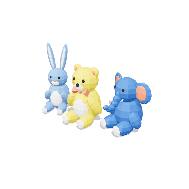 Plush animals — free 3D model