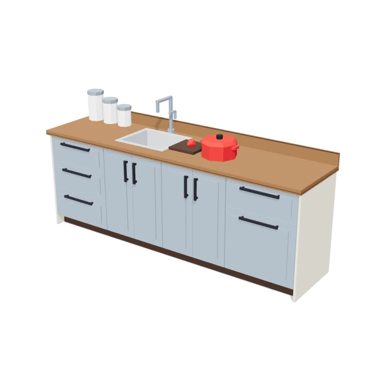 Counter and cabinet modules — free 3D model