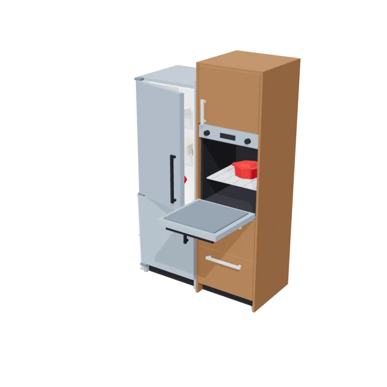 Oven and fridge doors — free 3D model