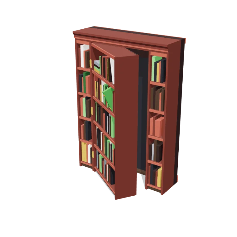 Secret bookcase door — free 3D model
