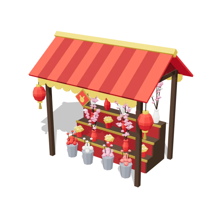 Flower market — free 3D model