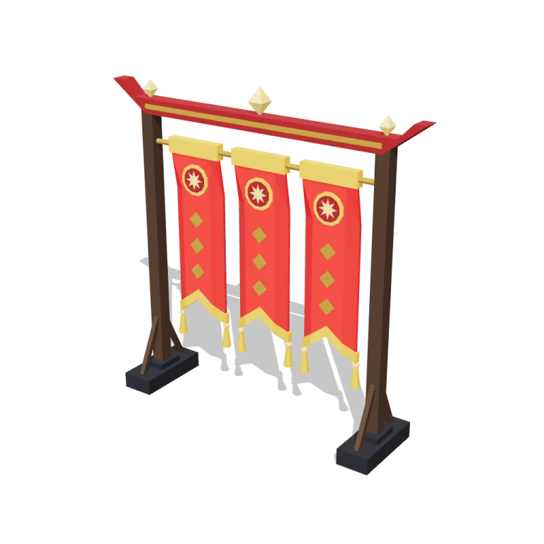 Red banners — free 3D model