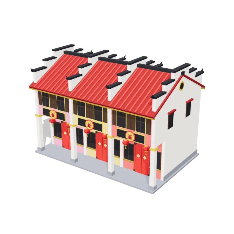 Shop houses — free 3D model