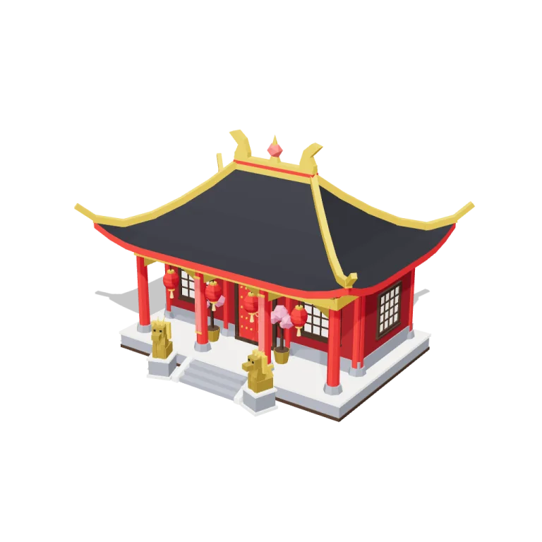 Temple front — free 3D model