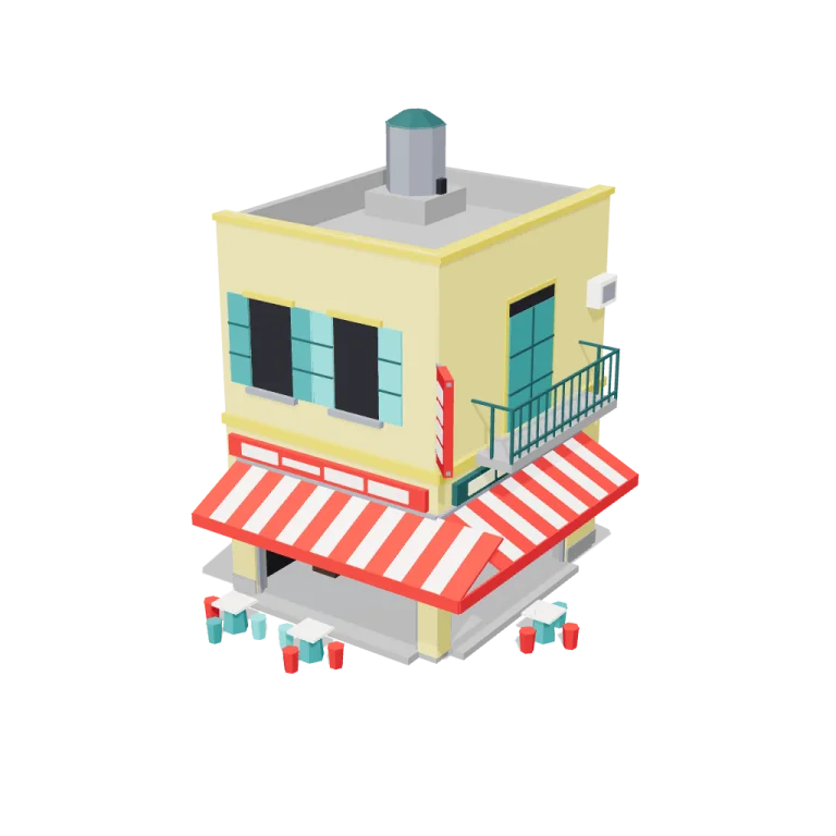 Corner cafe — free 3D model