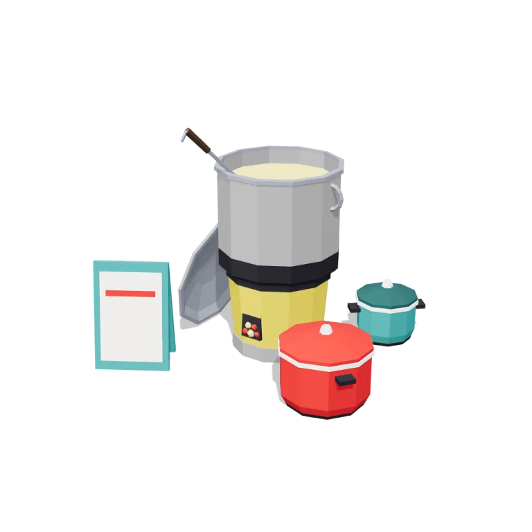 Street food pots — free 3D model