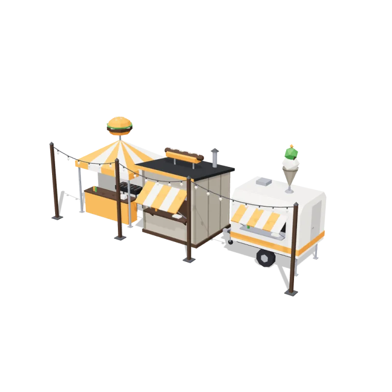 Food row — free 3D model
