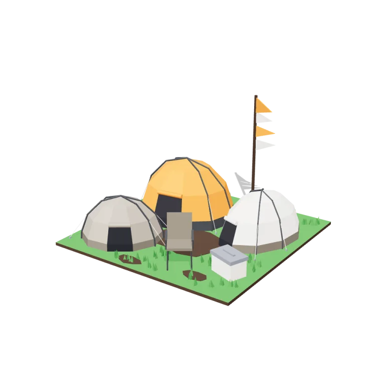 Tent field — free 3D model