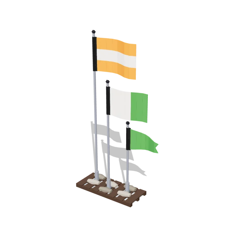 Waving flags — free 3D model