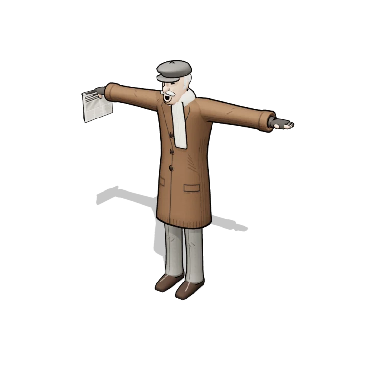 Newspaper Seller — free 3D model
