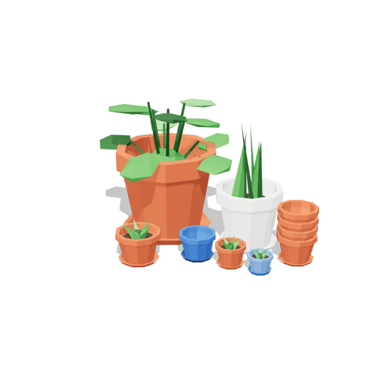 Pots in many sizes — free 3D model