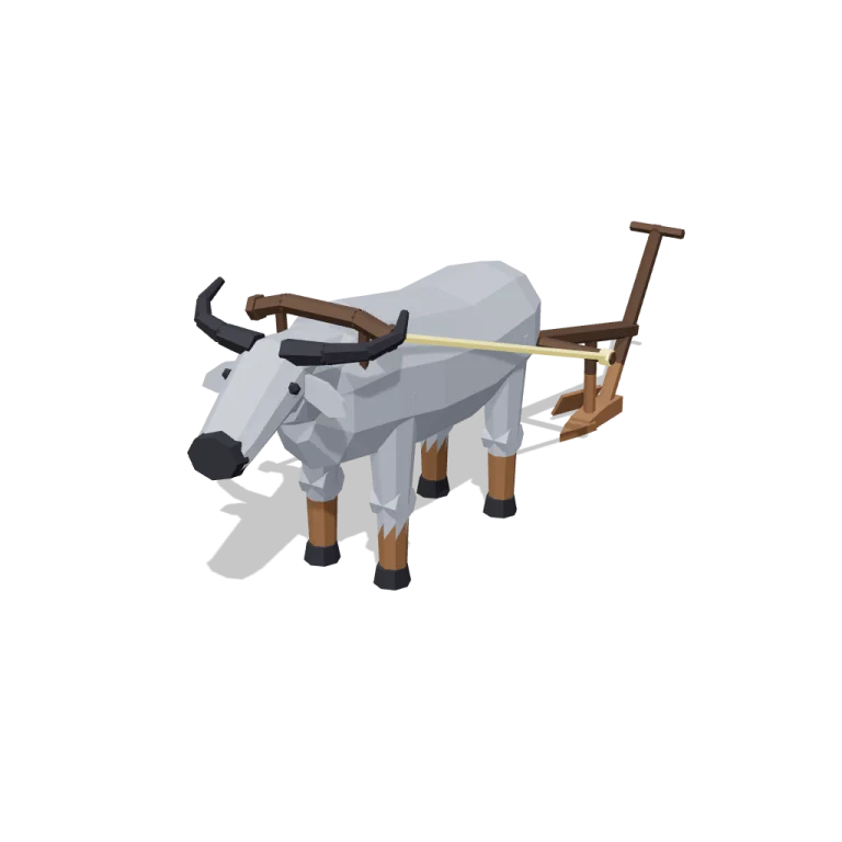 Ox plough — free 3D model