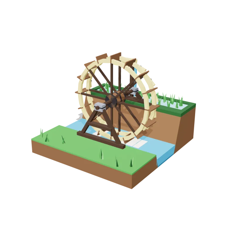 Water wheel — free 3D model