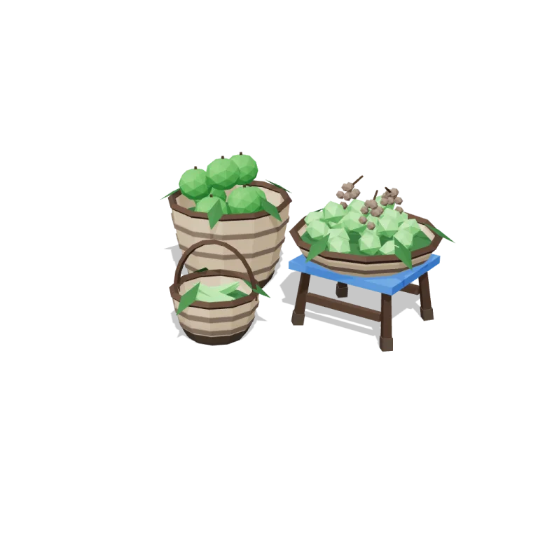 Fruit baskets — free 3D model