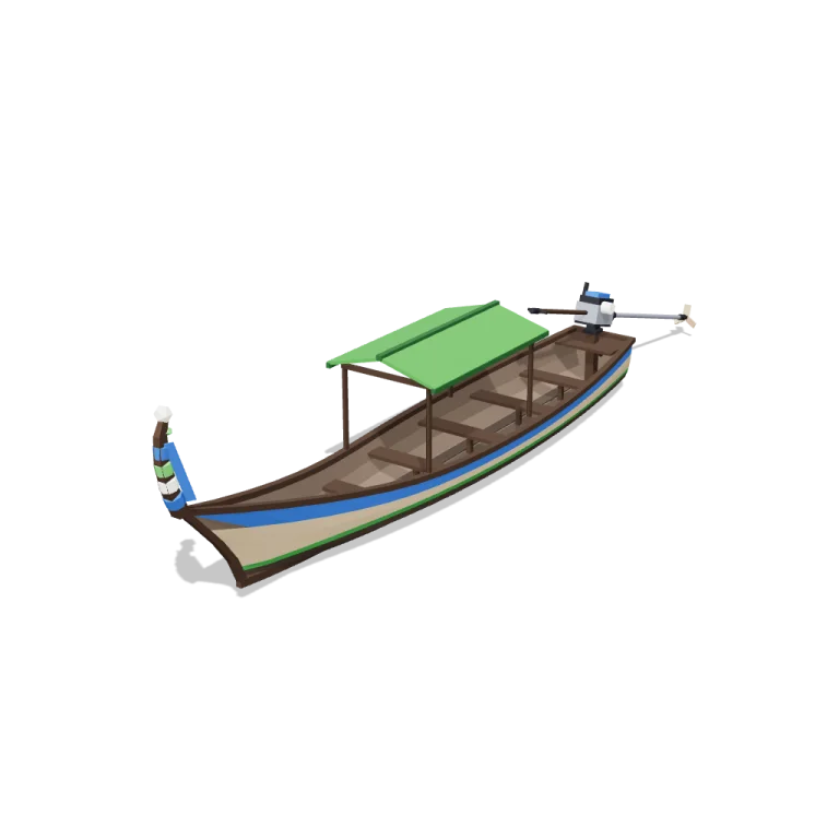 Long-tail boat — free 3D model