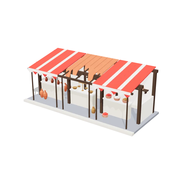 Market stalls — free 3D model