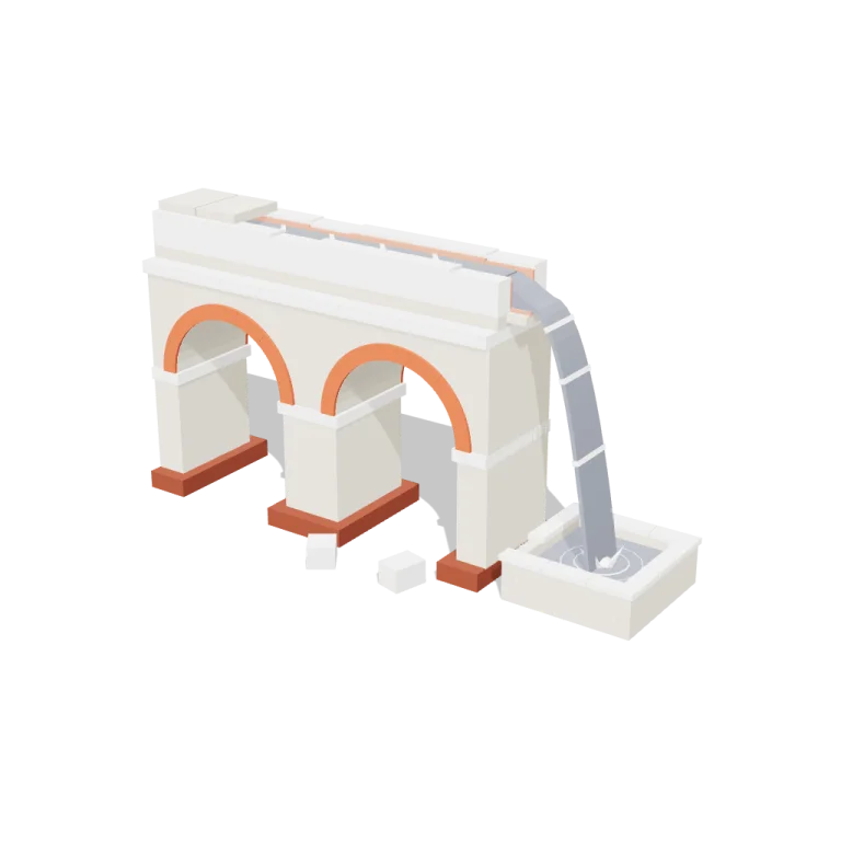 Water flowing in the aqueduct — free 3D model